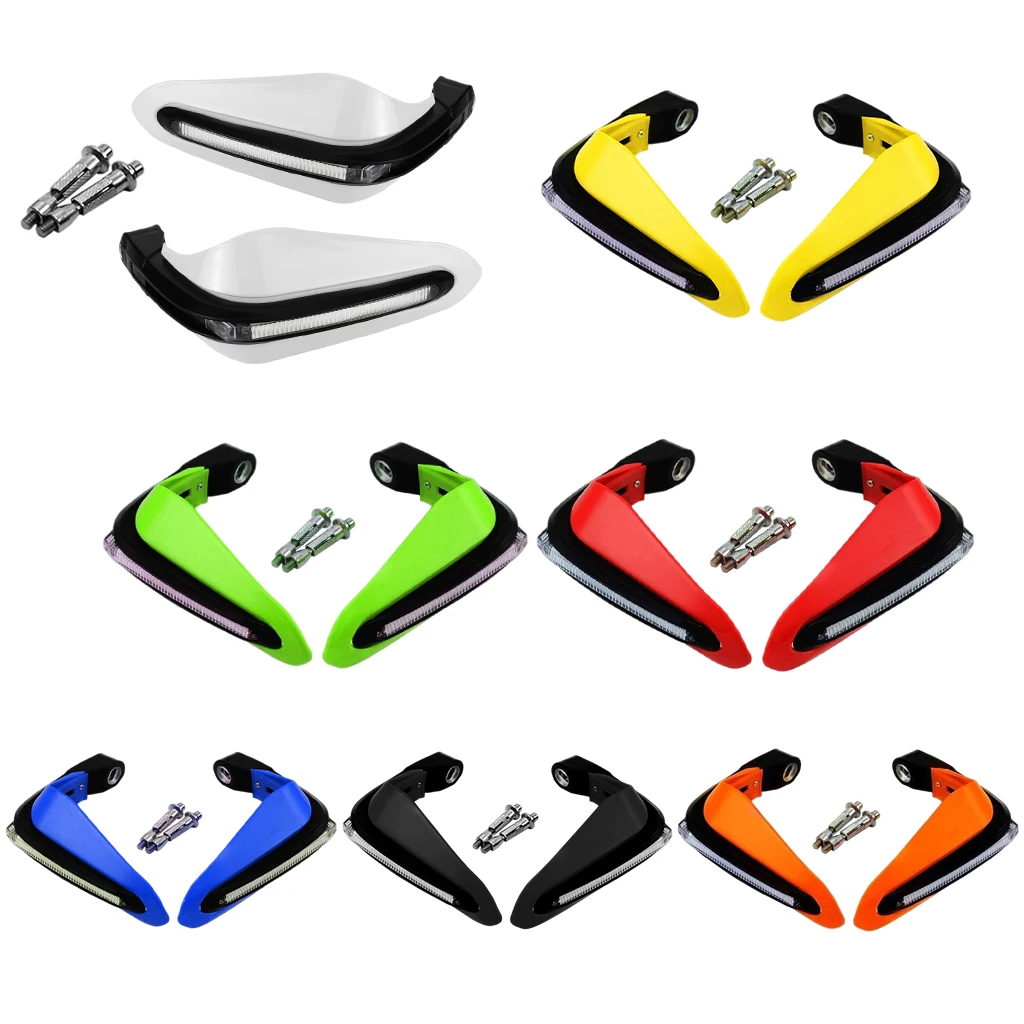 1 Pair Motorcycles Handguards LED Hand Guards Windproof Anti-collision