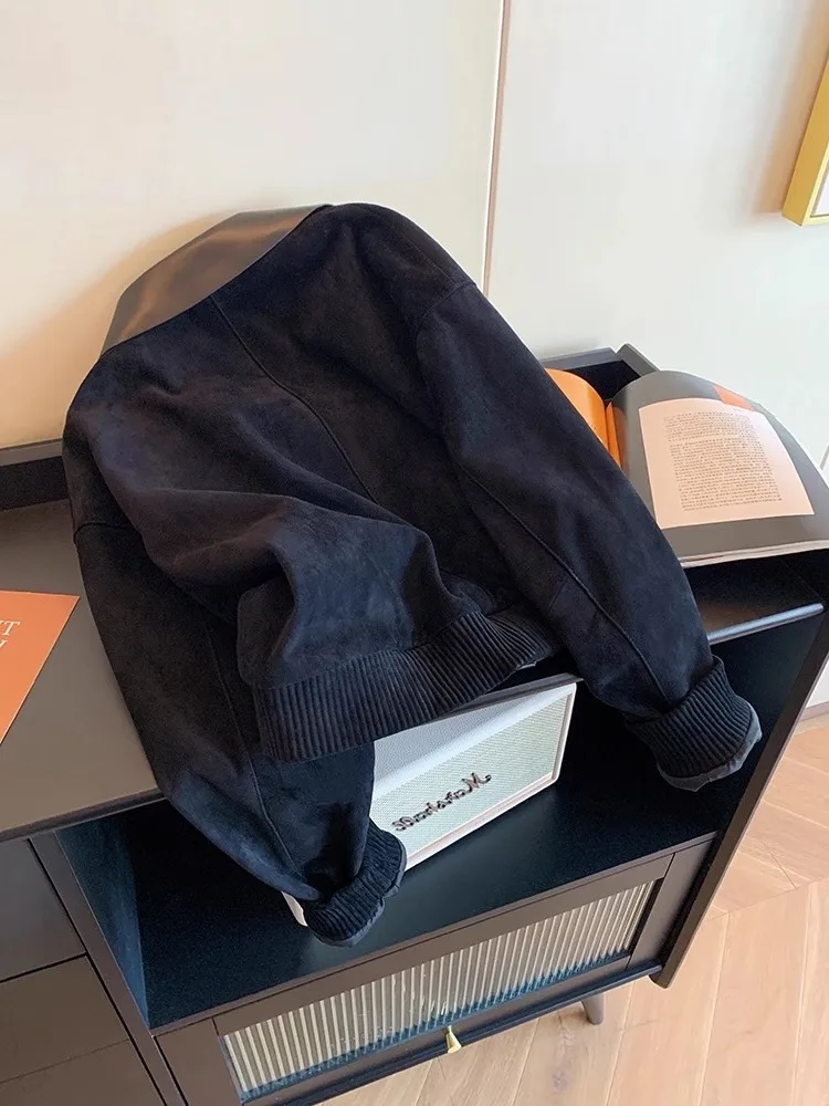 เสื้อท็อปทรงเข้ารูป ปกหนังแบบแพทช์เวิร์ค วินเทจ หนังกลับหรือหนังแท้ สำหรับผู้หญิง สไตล์หรูหรา ให้ความรู้สึกพรีเมียม เหมาะสำหรับฤดูใบไม้ผลิและฤดูใบไม้ร่วง