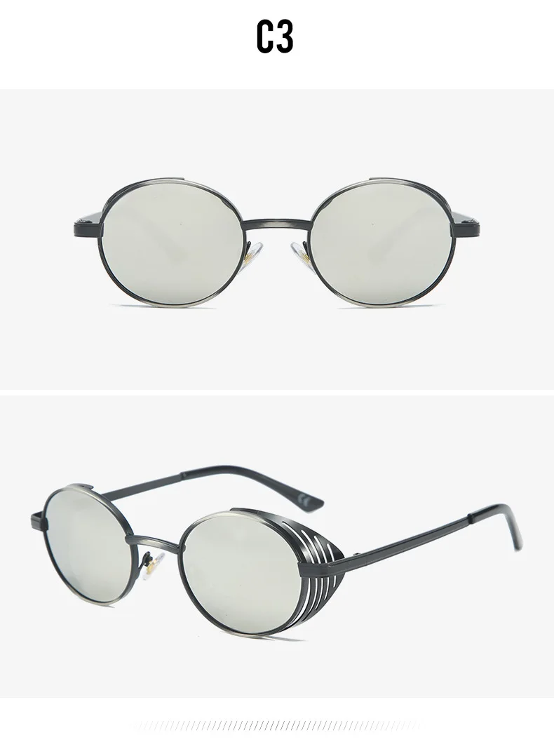 OEC-MANAGEMENT CPO Oval Punk Vintage Sonnenbrille Frauen Männer Runde Marke Designer Sonnenbrille Weibliche Steampunk Retro Brillen UV400 Oculos – Detail 5