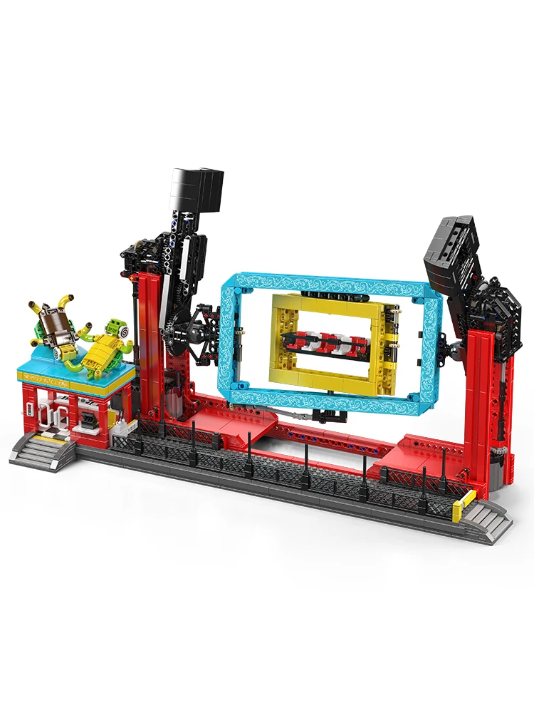 Mould King 11019 Vergnügungspark-Spielzeug Die Motorisierte Rollwellen-Fahrt Technischer Achterbahn-Baustein-Set Kindergeschenk