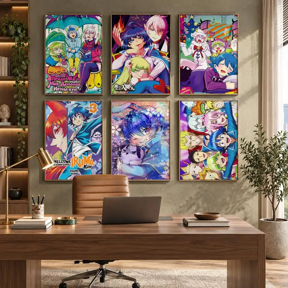Welcome to Demon School! Iruma-kun Anime Poster Self-Adhesive PP Paper HD Wall Decal for Study Living Room Garage DIY Gift