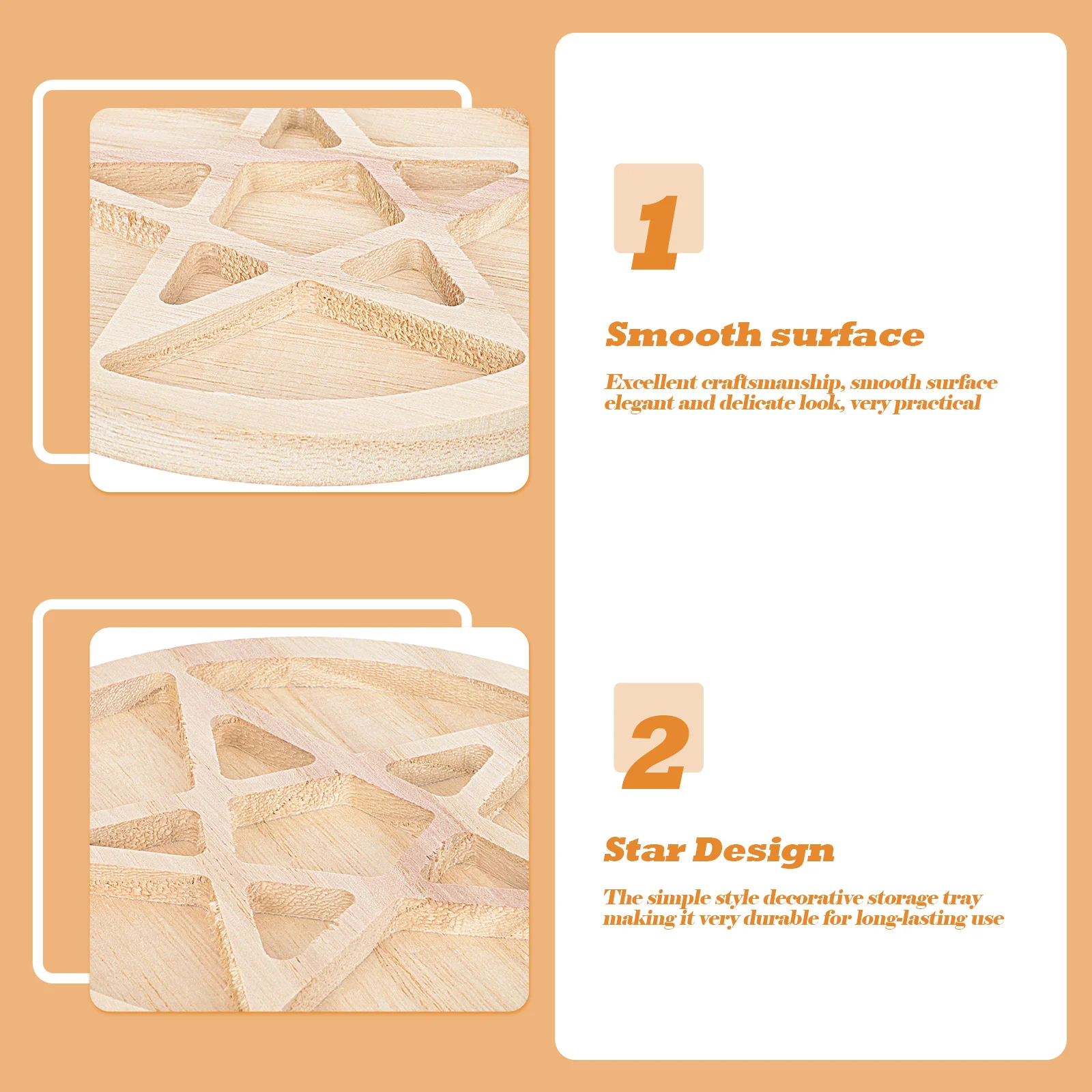 

2pcs Essential Oil Display Tray Craft Wood Jewelry Storage Dish Home Decor Multi-Function Crystal Organizer For Stones Bottles