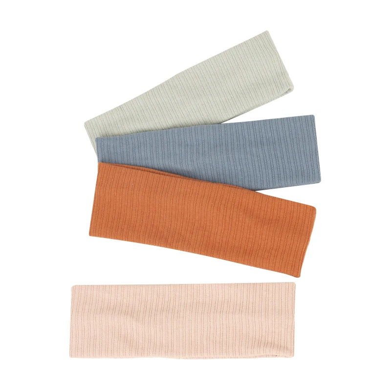 Women Multicolor Spring Summer New Ribbed Headbands Slouchy Hairband HeadWrap Elastic Soft Headdres Lady Striped Hair Accessorie