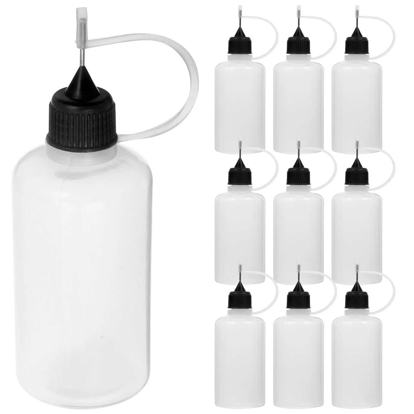 Shaker Bottle Bottled Squeeze Bottles Glue with Fine Tip Droppers for Liquid Black Stainless Steel