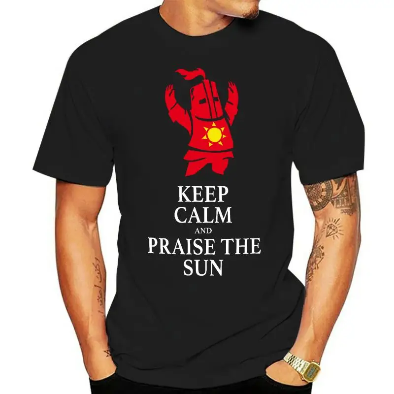 Keep Calm Praise the Sun Herren T Shirt Dark Sunbro Solaire Souls Sonnen Ritter Print T-Shirt Summer Casual top tee