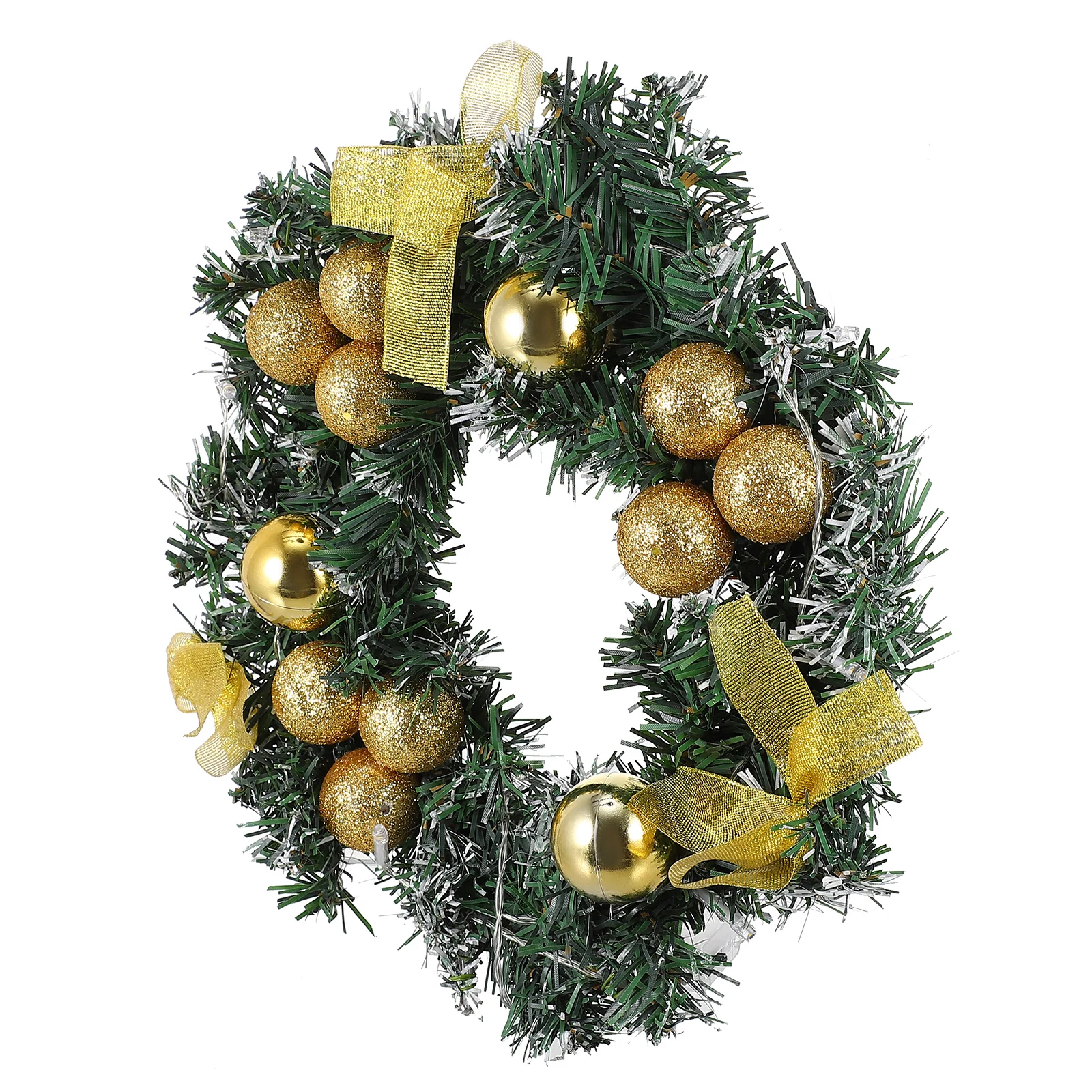 

Christmas Wreath Lights PVC Decor Artificial nament Xmas Hanging Wall Decor Accessories Holiday Photoshoot Prop