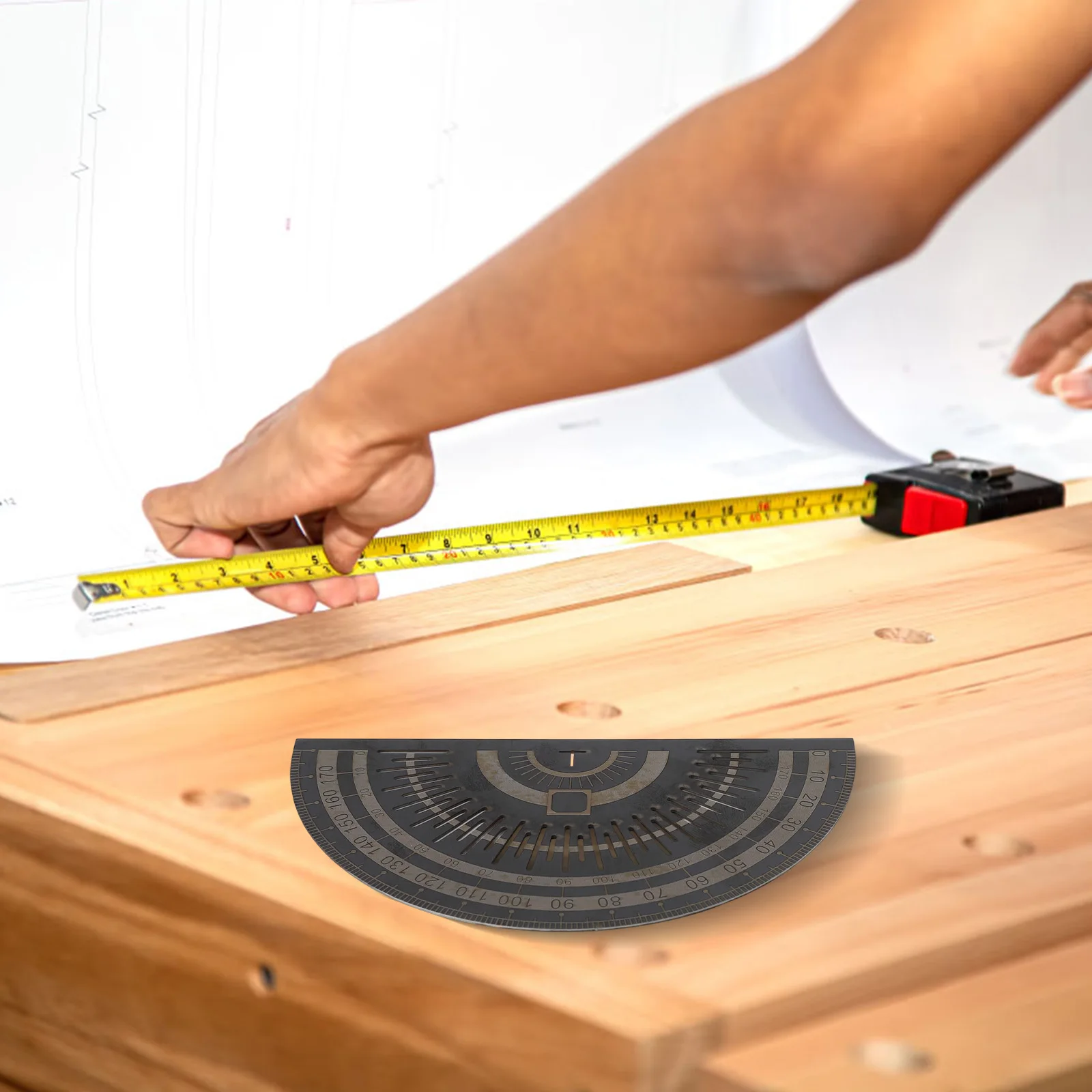 Woodworking Measuring Tool Stainless Steel Protractor High Accuracy Protractor Circle Drawing Tool 4.9 X 2.6 X 0.03 Inches