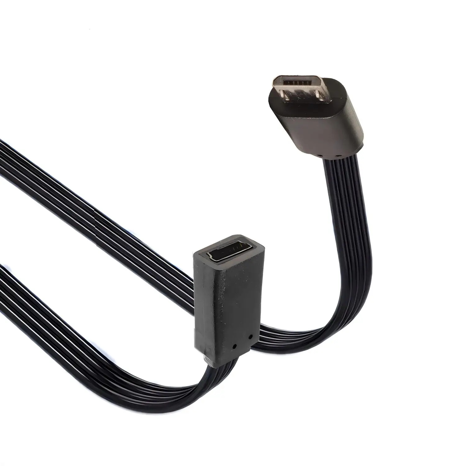 Right Angle USB-C Micro usb Charging Cable, Duttek USB 3.1 Type C Plug to Mini USB (Mini B) Female Converter Cable 0.1m 0.2M