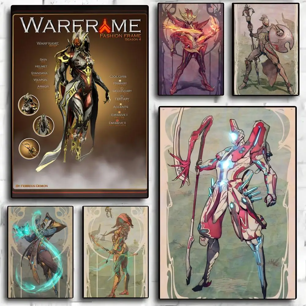 Warframe Game ARPG Poster Living Room Bedroom Party Bar Decor Moisture-proof Art Wall Painting