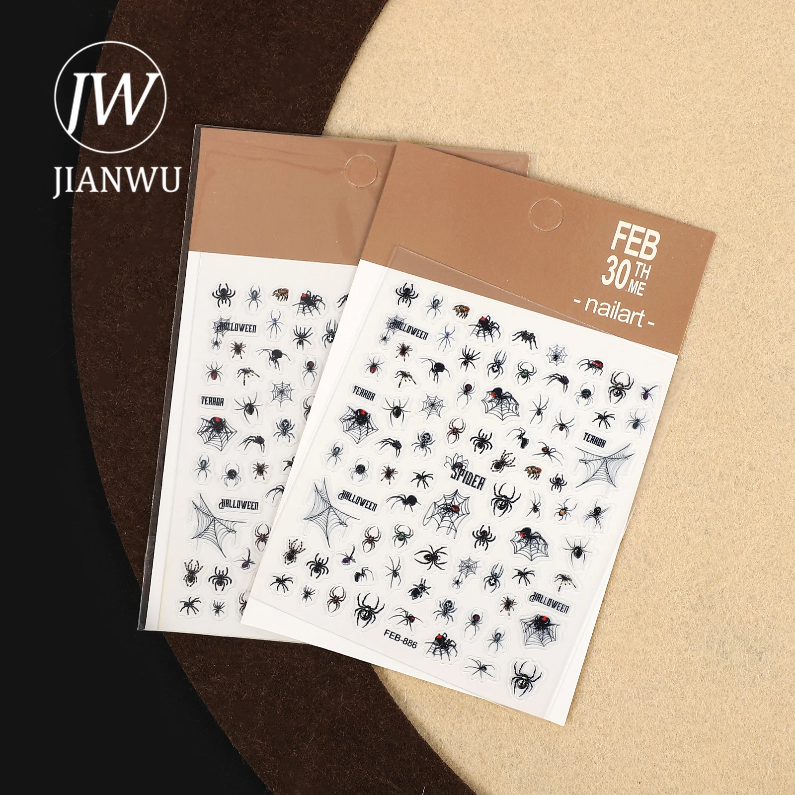 

JIANWU 2 шт./компл., винтажная темная паутина, пейзаж, дьявол, тыква, патч для ногтей, материал, наклейка для коллажа, креативный журнал, канцелярские принадлежности