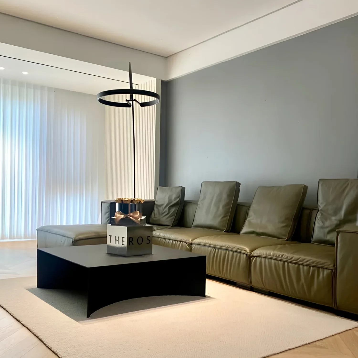 Italian minimalist high-end coffee table Black Luxury Square Tea Table Creative table for living room home use image 4