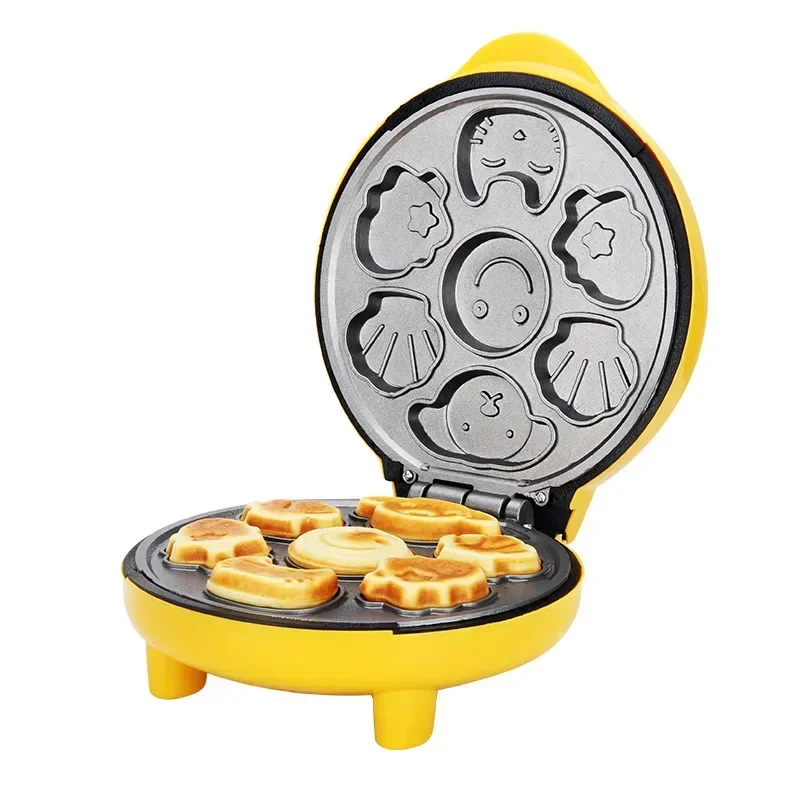 220V Household automatic cake machine Cartoon mini children\'s bread machine double-sided heating baking breakfast machine EU US