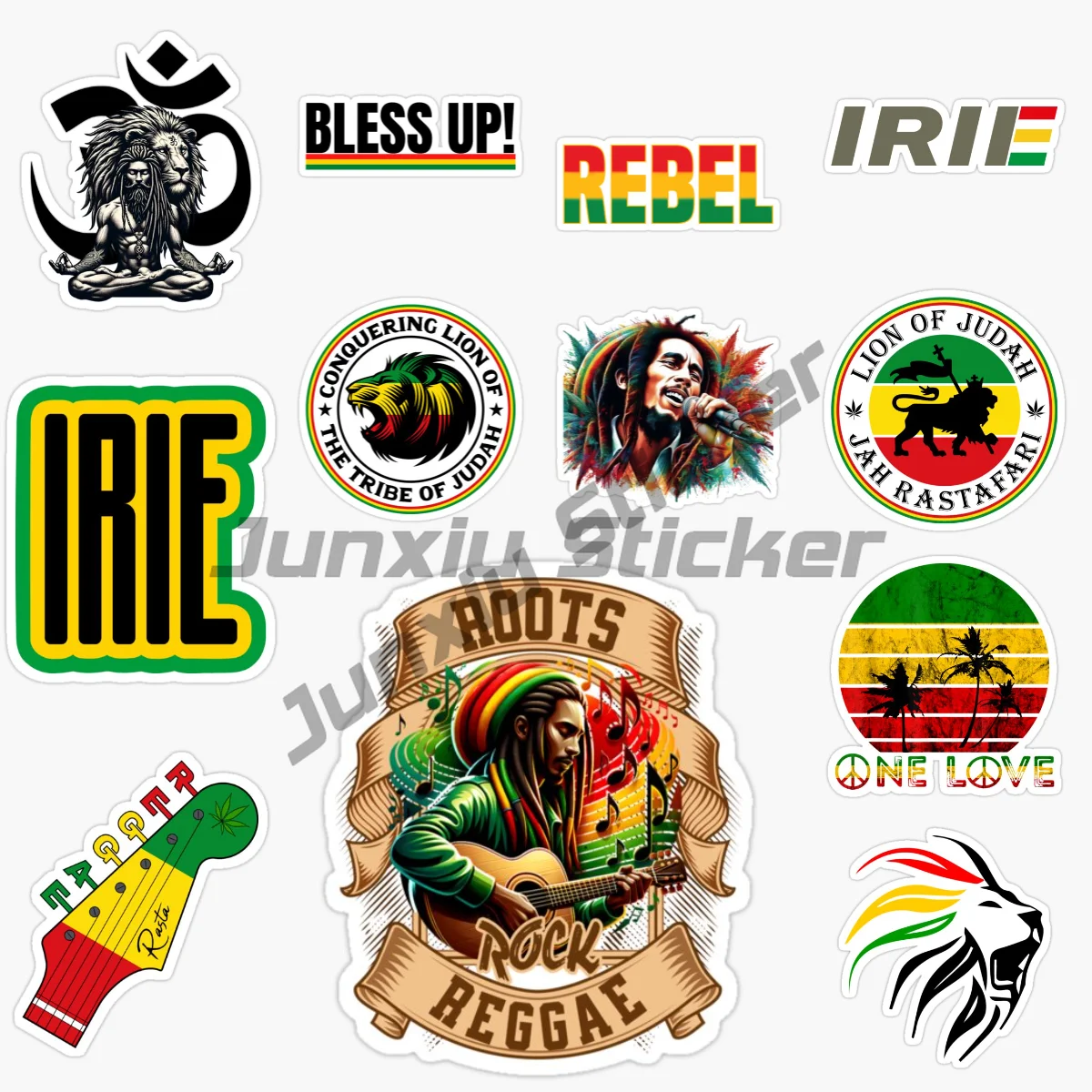 

IRIE ONE LOVE Rasta Sign Decal Rastafarian Bumper Sticker Reggae Car Sign High Quality Waterproof Tuning Vehicles Laptop Sticker