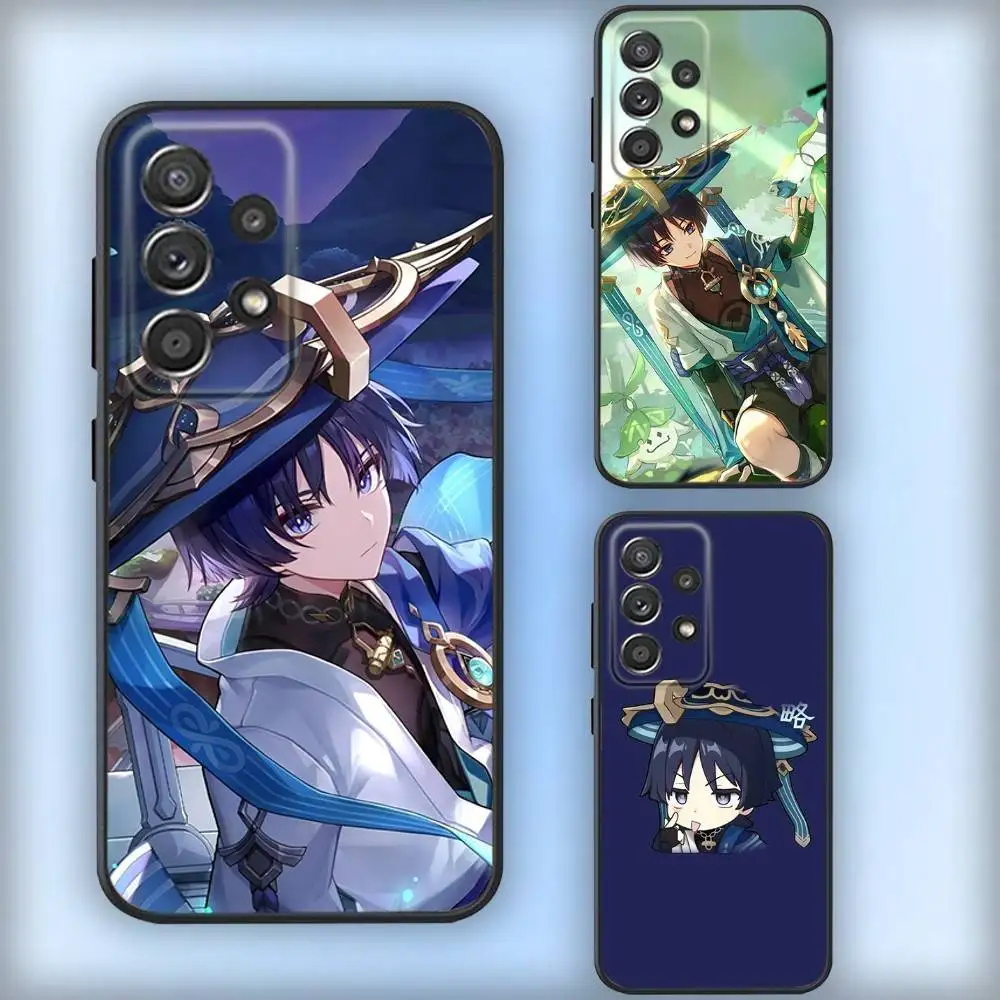

S-Scaramouches G-Genshin Impact Phone Case For Samsung S25,S24,S21,S22,S23,S30,Ultra,S20,Plus,Fe,Lite,Note,10,9,5G Black Cover