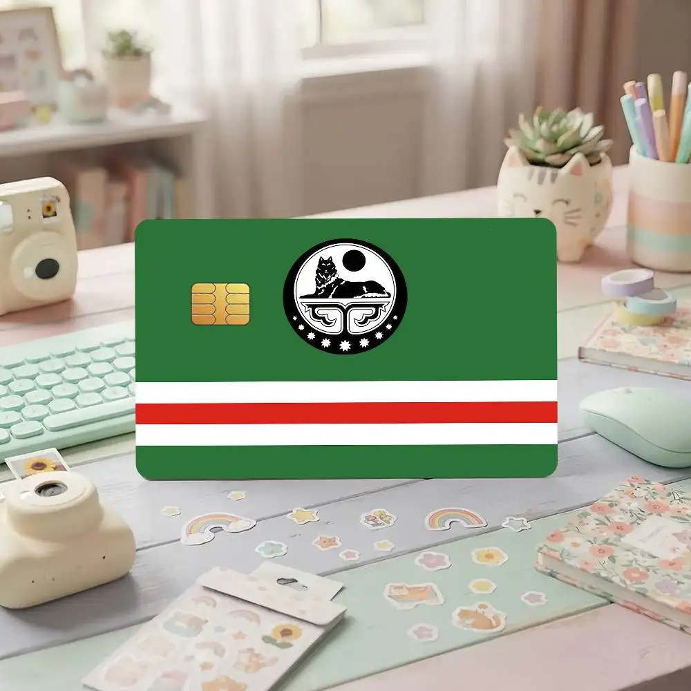 C-Chechen Republic of Ichkeria Credit Card Public Transportation Cards Protective Sticker Waterproof Card Face Decoration 4PCS