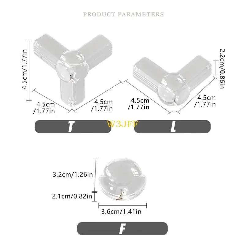 Pacote W3JF 4pcs Protetores canto invisíveis Design transparente Easy Instalação para prova