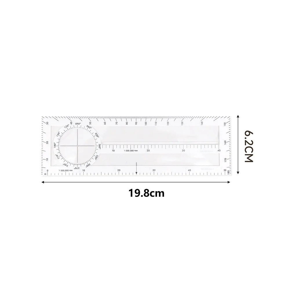 Transparent Plastic Flight Navigation Slide Rule Drawing Ruler Protractor For Aviation Chart Measurement And Scale Conversion To