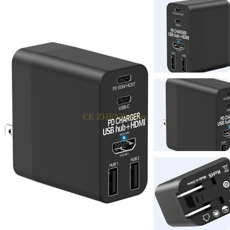 

E56B 4 в 1 Type-C HDMI-совместимый ПК Ноутбук Телефон-концентратор Адаптер USB3.0 Док-станция