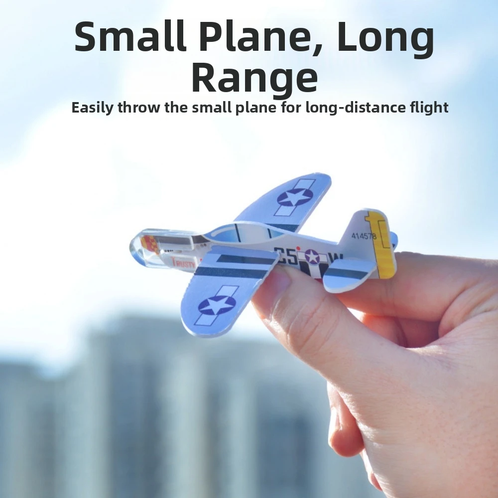 

10Pcs EVA Foam Glider DIY Assembled Parent-Unisex Interaction Outdoor Airplane Multicolors Paper Planes