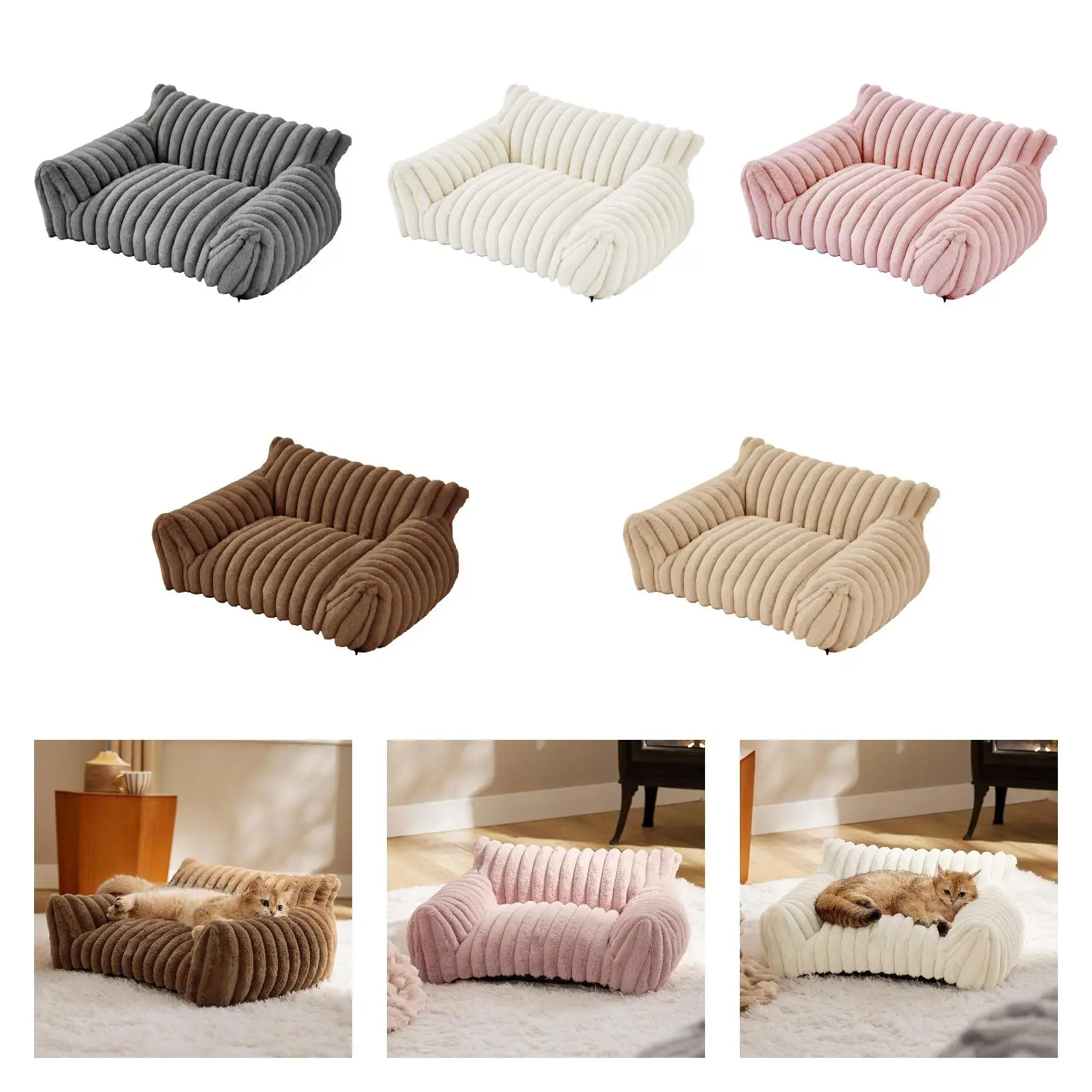 

Pet Couch Bed Anti Slip Comfortable Sofa for Kitty Small Dogs Cats