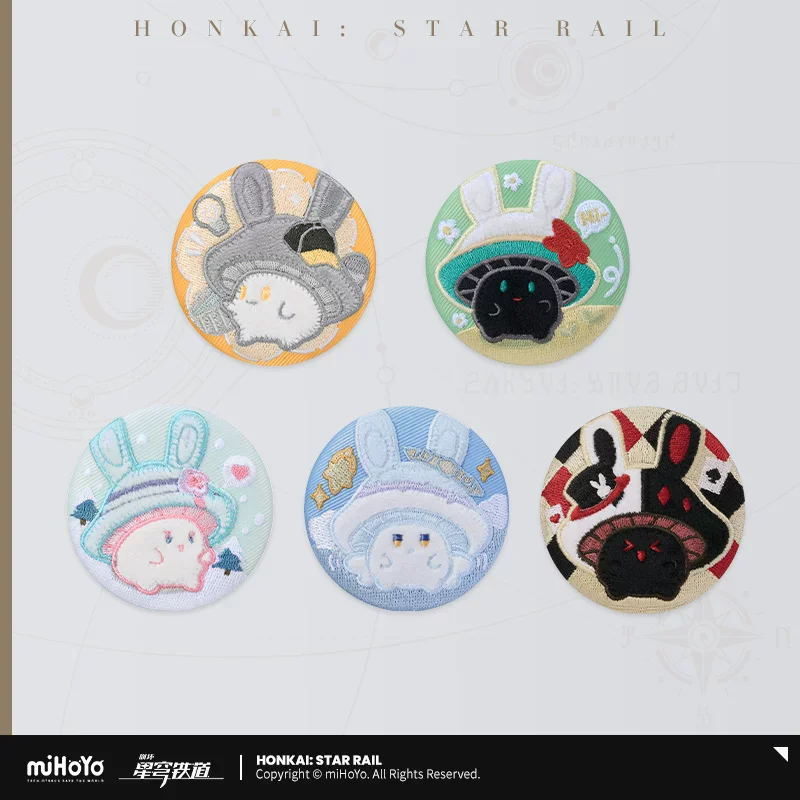 Official Honkai Star Rail Gaming Merchandise Cartoon Characters Cosplay Bunny Mushroom Mushroom Bunny Series Embroidered Badge