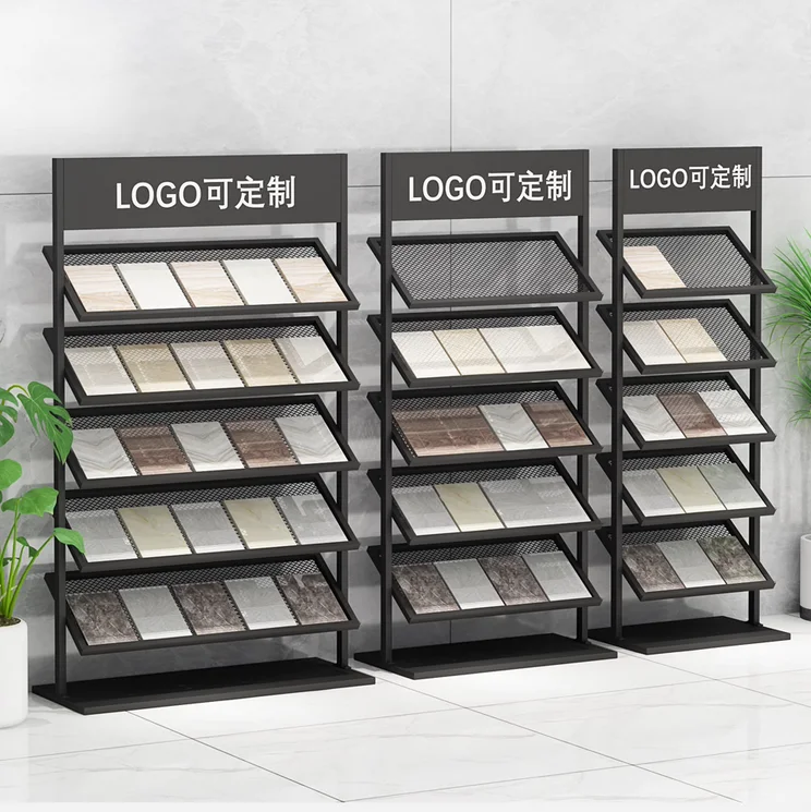 

Ceramic tile sample display rack glass sample display vertical rack Shi Ying floor tile aluminum gusset plate display rack