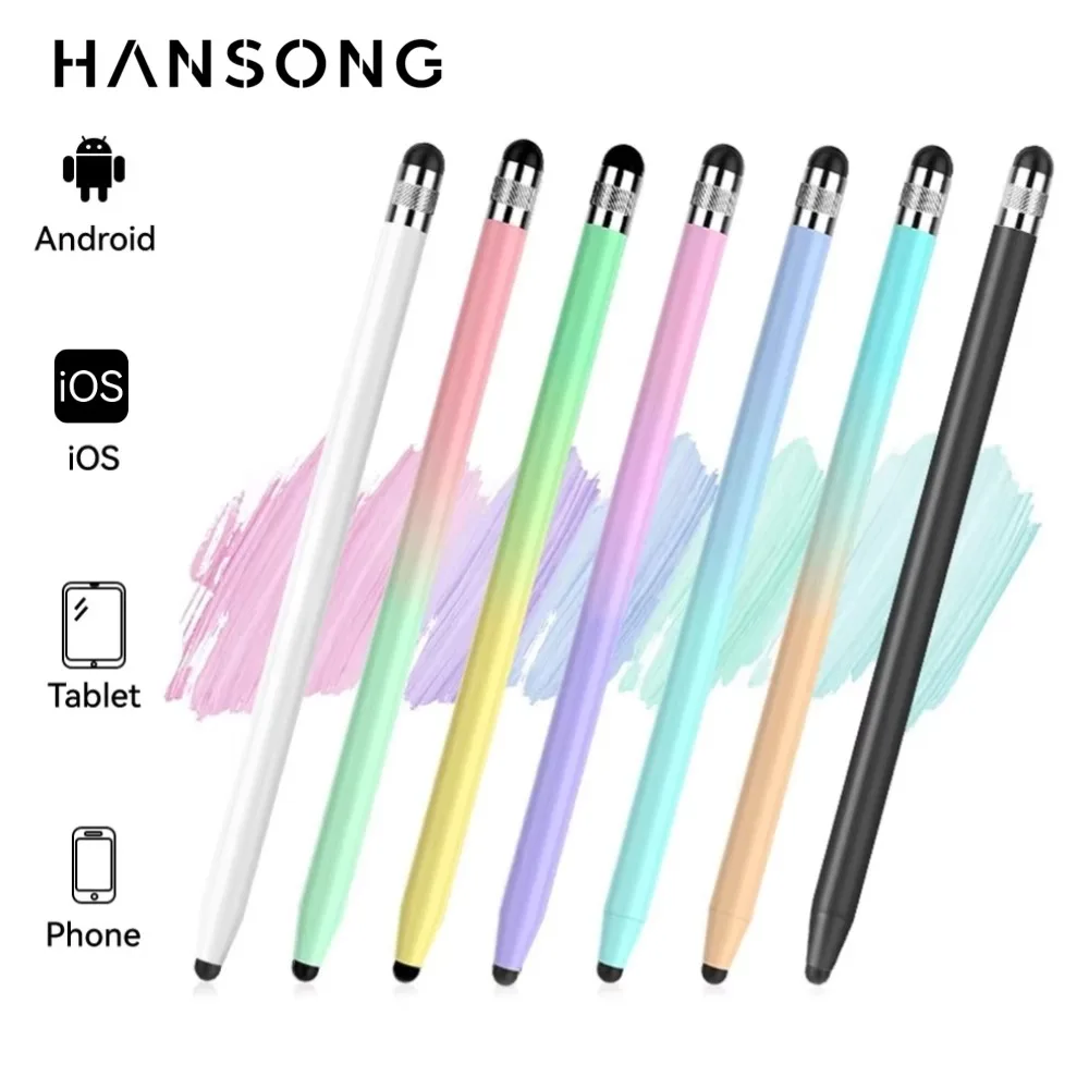 Touch Pen For Tablet Universal Pencil Capacitive Stylus Double Dual Silicone Head For iPad Android Smart Phone