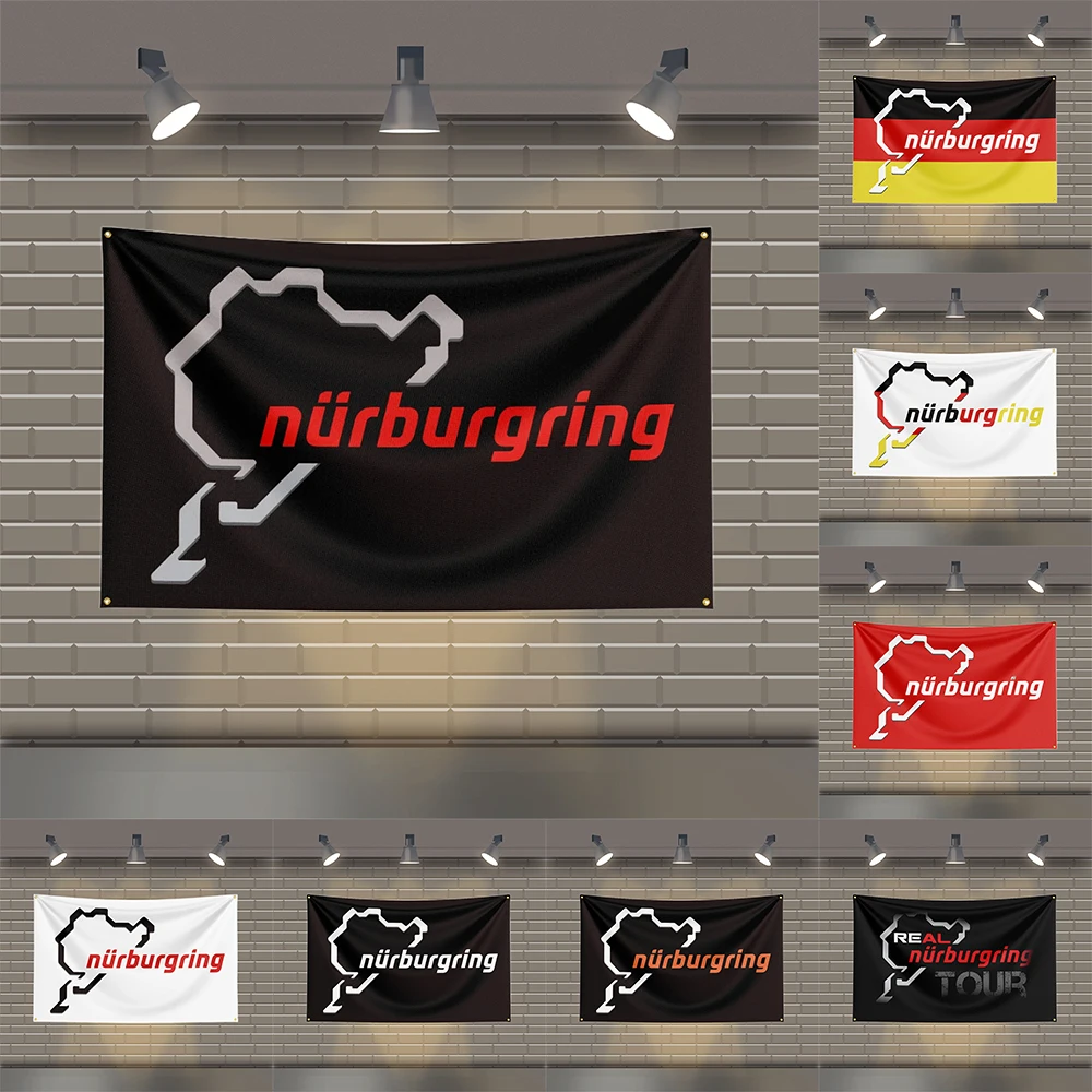 3x5 Ft Nurburgring Flag Polyester Printed Auto Parts Banner Flags for Room Garage Decor