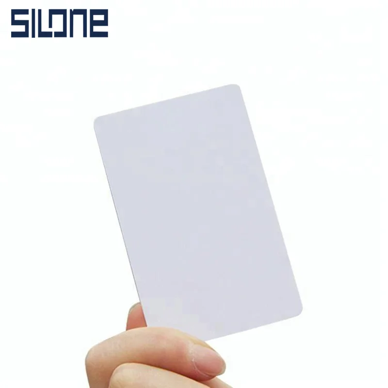 100pcs a lot Silone Smart CR80 White NFC Card With Chip for PVC Rfid Card Hotel Key Access Control Card