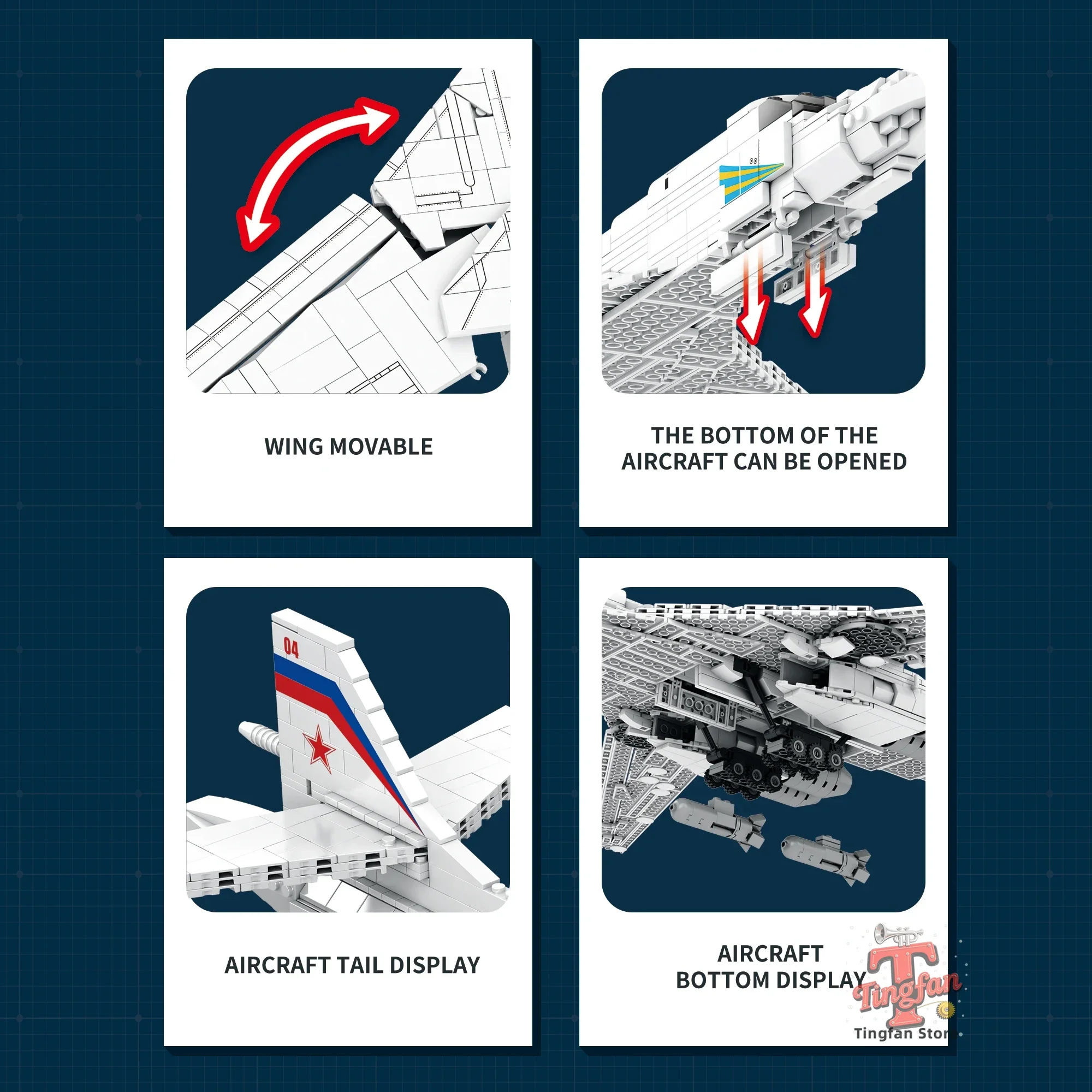 1598PCS Militaire TU-160 Strategische Bommenwerper Model Bouwstenen MOC Childrens Creatieve Bricks Set Speelgoed voor Kinderen Geschenken