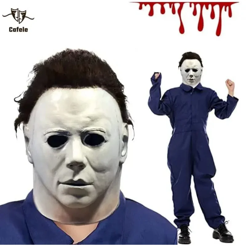 CafelsMovie-Masque Michael Myers pour Enfants, Demi-Visage en Latex, Costume d'Halloween, Garçon, Fille, 1978