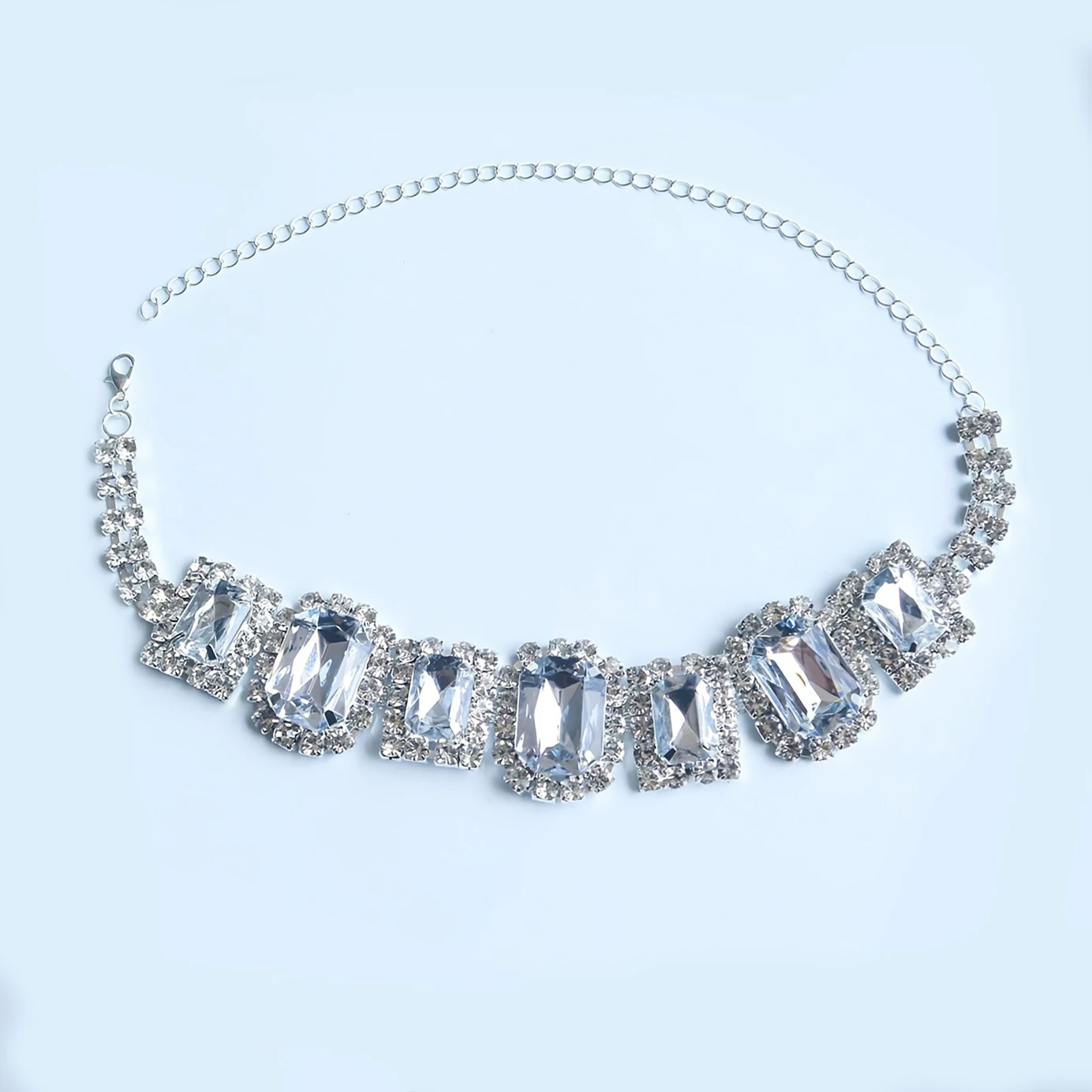 Stylish Glass Necklace and Earring Set for Brides
