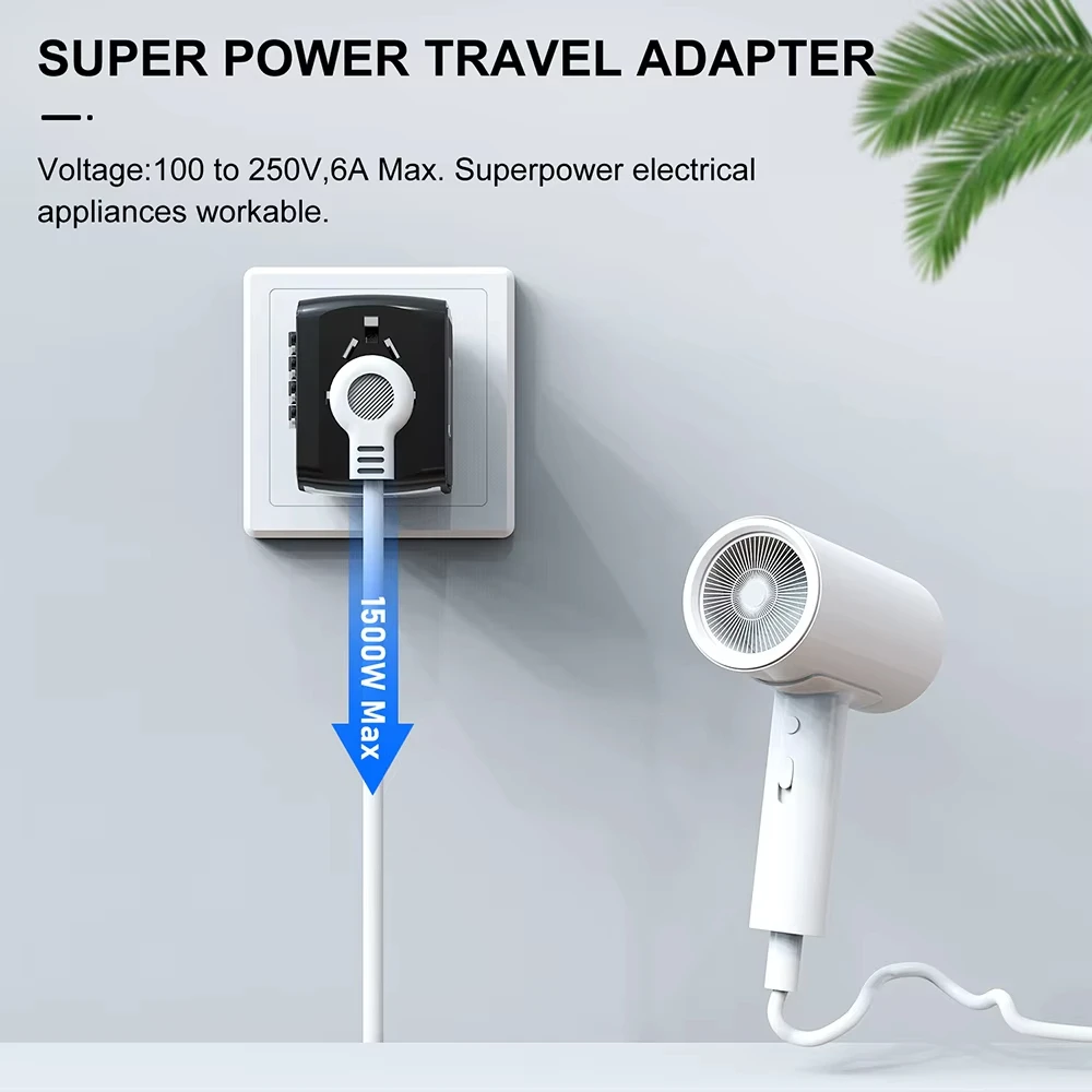 Xiaomi Socket Universal Travel Adapter Fast Charging Global Travel Plug with Type-C Port and AC Socket Home Improvement Device