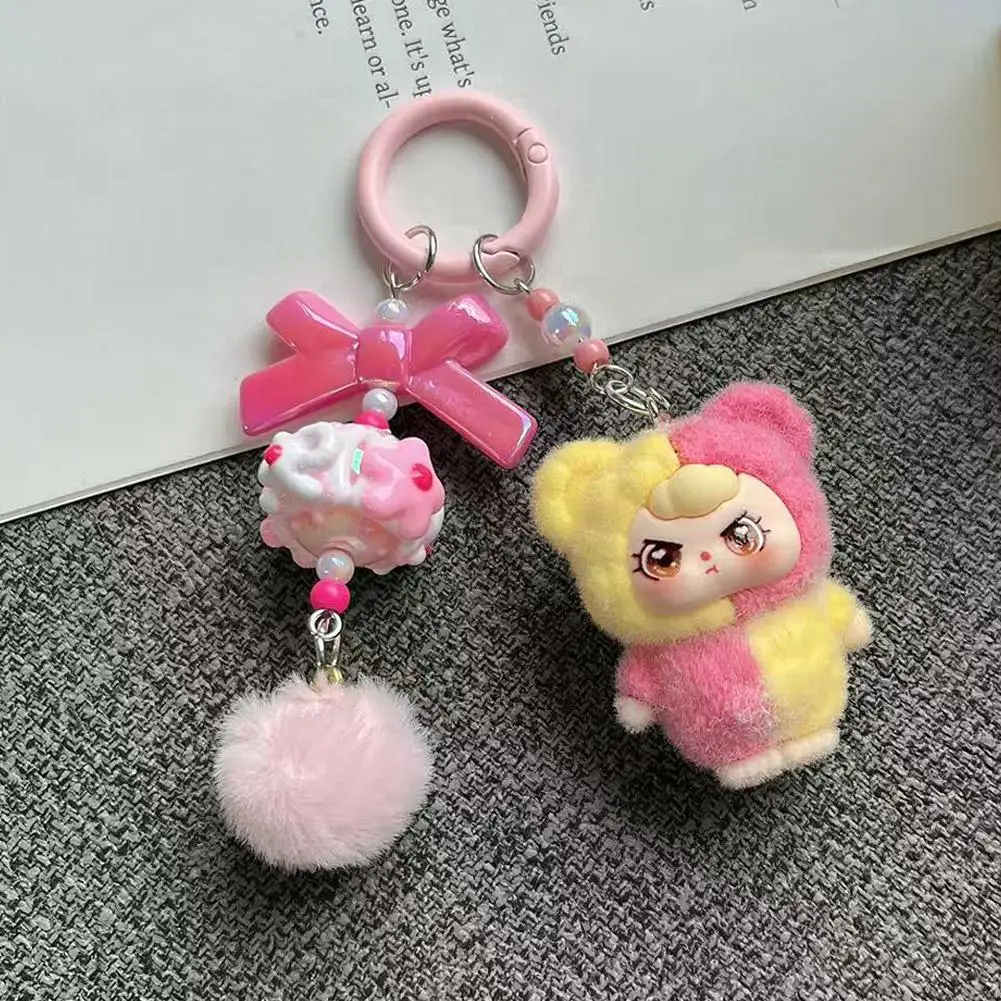 【セール中】アニメ Babythree 植毛 DIY 装飾ペンダントキーホルダーバックパックデスクトップ装飾漫画車のキーチェーン女性女の子の誕生日プレゼント