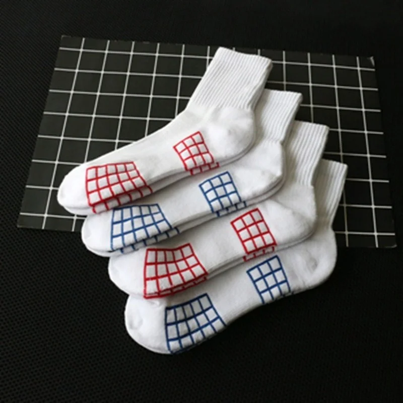 Thickened towel bottom plaid Harajuku mid-tube European and American tide brand street skateboard men's sports basketball socks