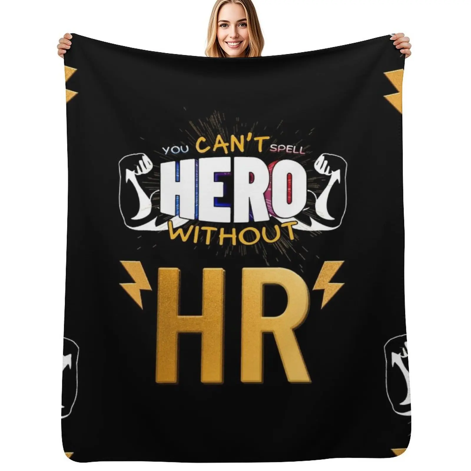 No puedes escribir la palabra Hero sin la palabra HR, manta cálida y cómoda, regalo para padres y amigos