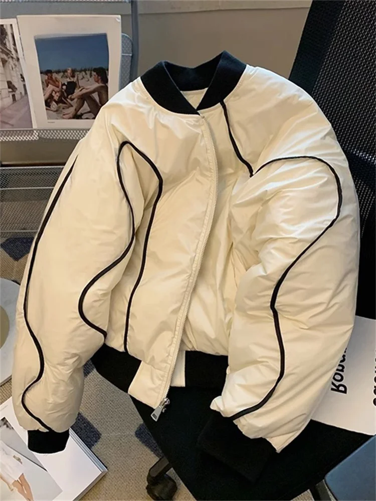 Casaco de Algodão com Gola Alta e Design Coreano para Homens e Mulheres, Quente para Outono e Inverno