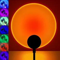 1Pcs UAB Interface Sunset Lamp Led Rainbow Neon Background Projector Room Decoration atmosphere Net Red Colorful Flexible Light