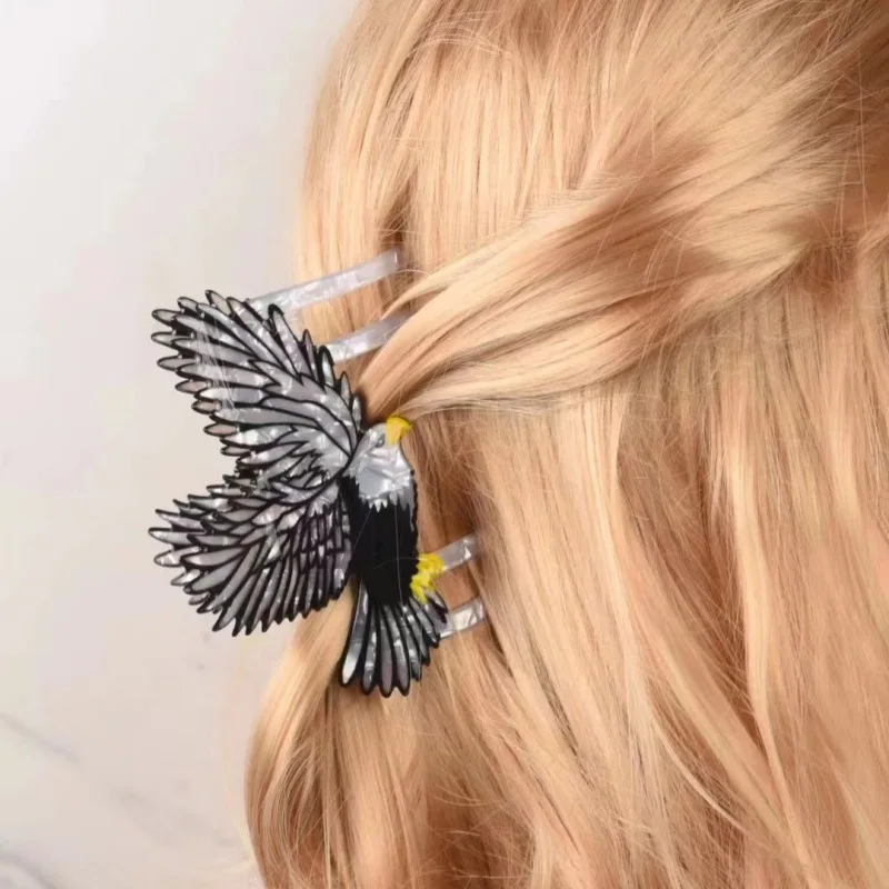 Oversize Cartoon Eagle Printed Crab Hair Claw For Women Girl New Hair Accessories Non-slip Ponytail Party Hairpin Headwear