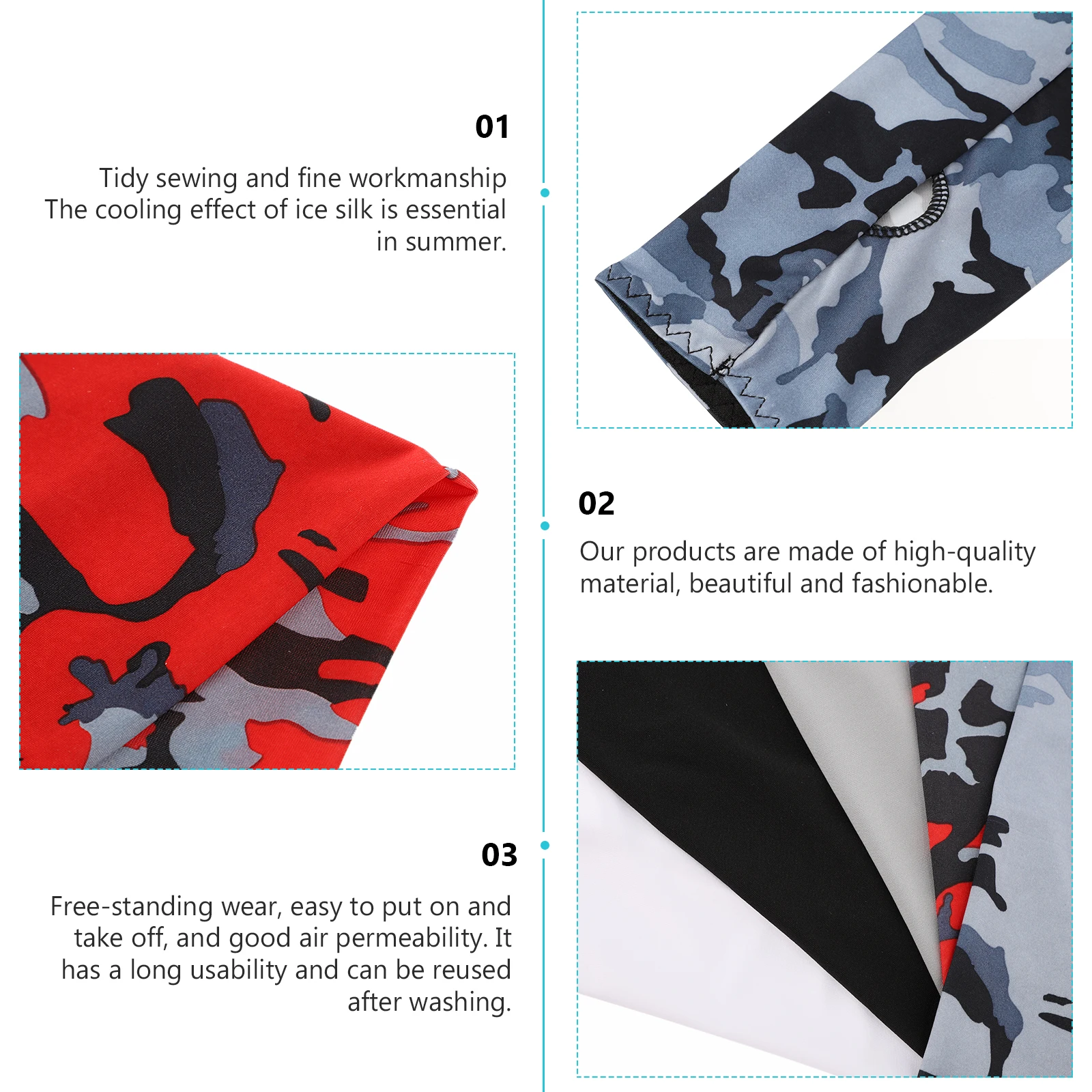 

5 Pairs Sunscreen Ice Silk Arm Sleeves Women Cooling Sports Outdoor Hiking Driving Biking Climbing Fitness Long Covers