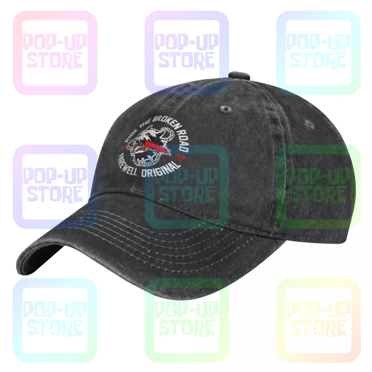 Days Gone Ride The Broken Road Logo Ps4 Gamer Washed Denim Baseball Cap Trucker Hats Retro Streetwear