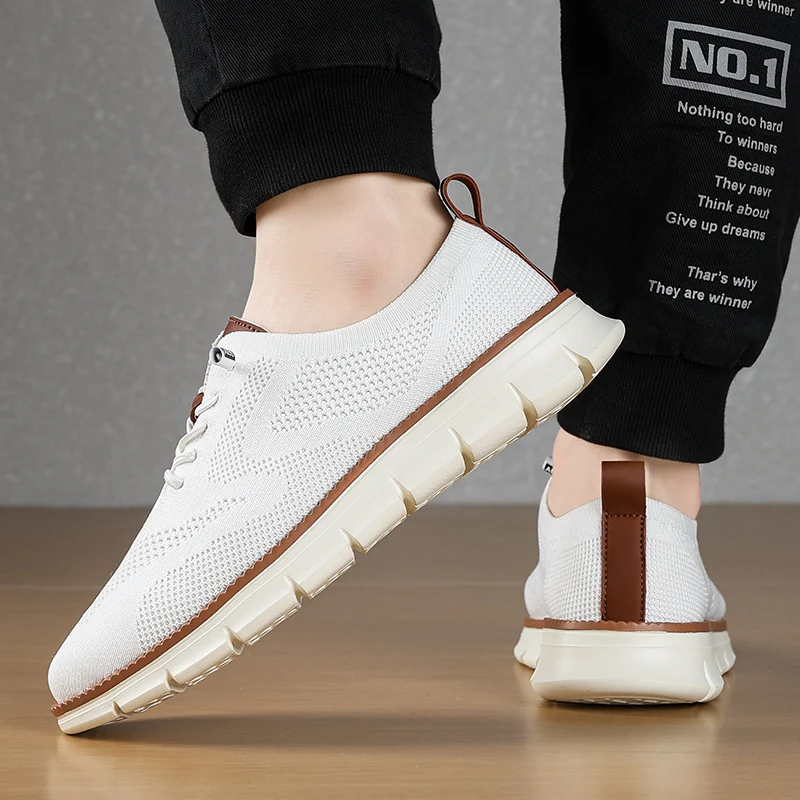 Large Size 48 Men's Walking Shoes Fashion White Slip-on Sneakers Man Breathable Mesh Casual Shoes Men Sport Running Sneakers