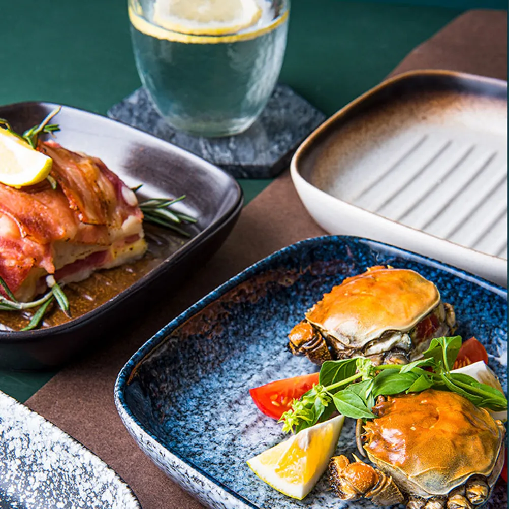 

1 шт. Термостойкая керамическая сковорода-гриль для духовки с ручкой для приготовления сэндвичей, бургеров, стейков, рыбы, курицы