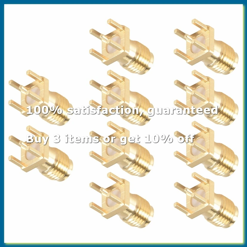 10x SMA Female Jack Solder PCB Mount Straight RF Connector Gold-DTD2