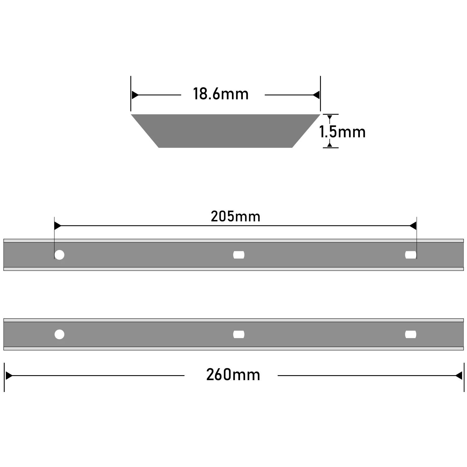 260mm×18.6mm×1.5mm Planer Blades Knives for Metabo HC 260 260K C/E/M AWEPT106 SIP 01338 Elektra Beckum HC260/M s700s3 HSS 2pcs