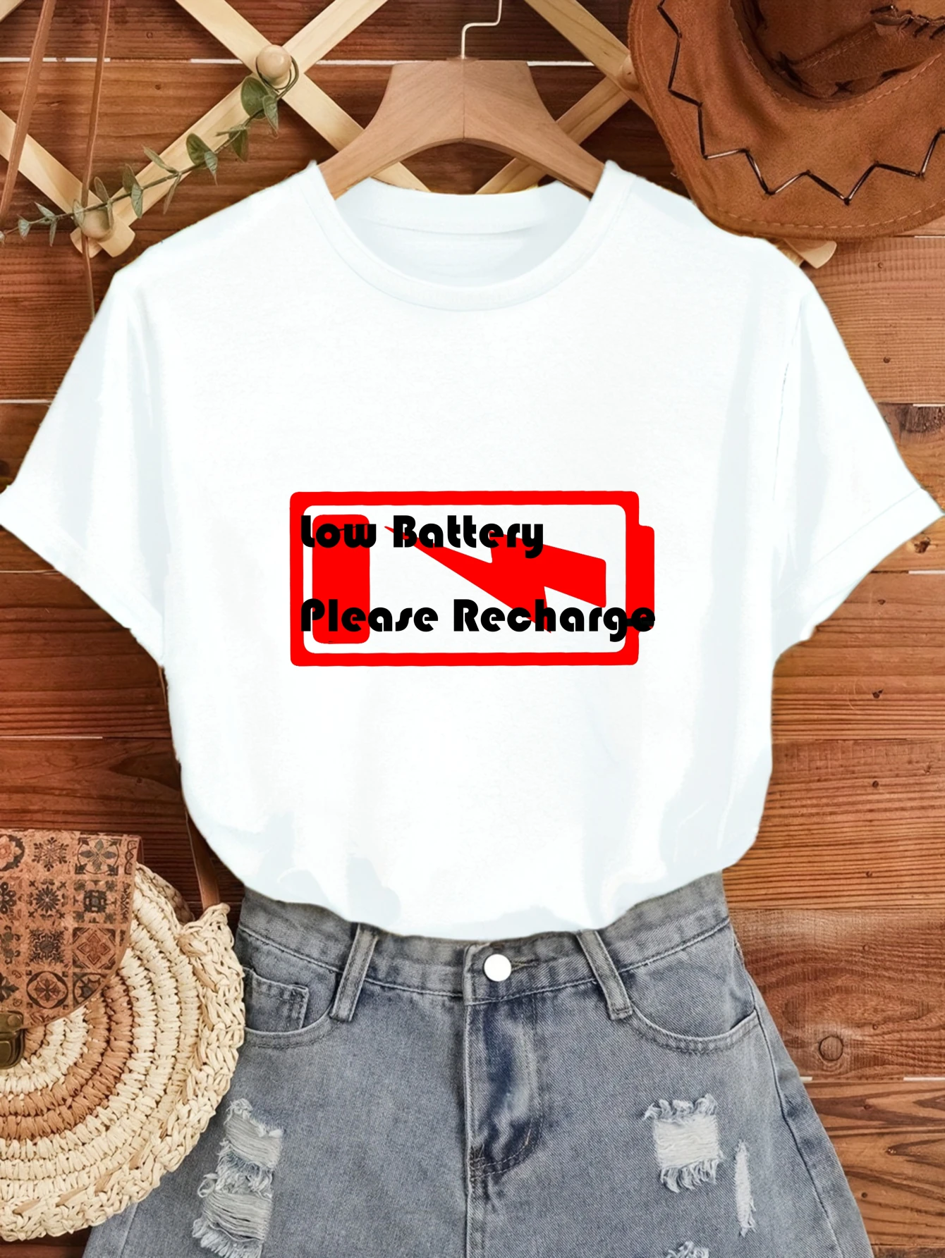 

Women's T-shirts Chinese style Casual anime t shirts Casual 100% cotton Red Arrow Pointing Left printed tee t shirt for women