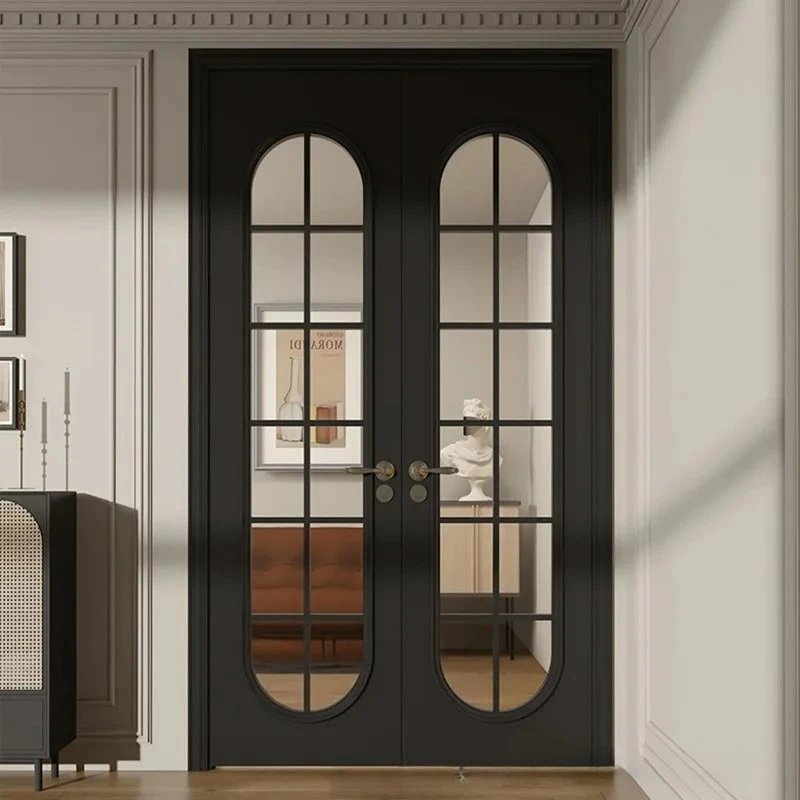

Mo Fan wholesale solid wood composite paint door bedroom room study double door white European French retro style home