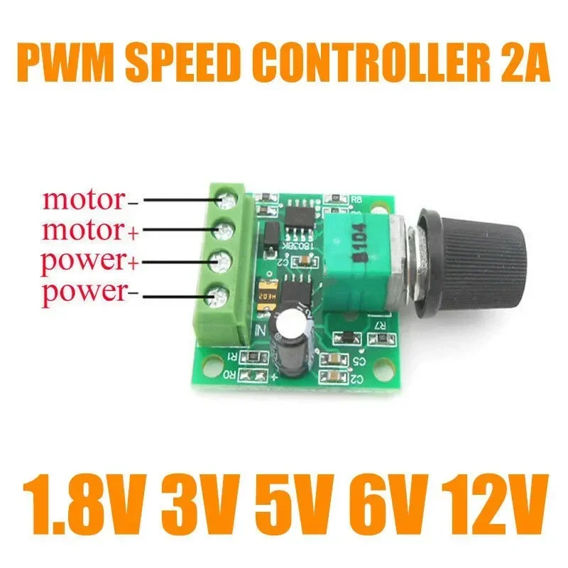 Motore DC 1.8V 3V 5V 6V 12V PWM Regolatore di velocità Manopola del potenziometro Kit interruttore Morsettiera a barriera Stabile e affidabile