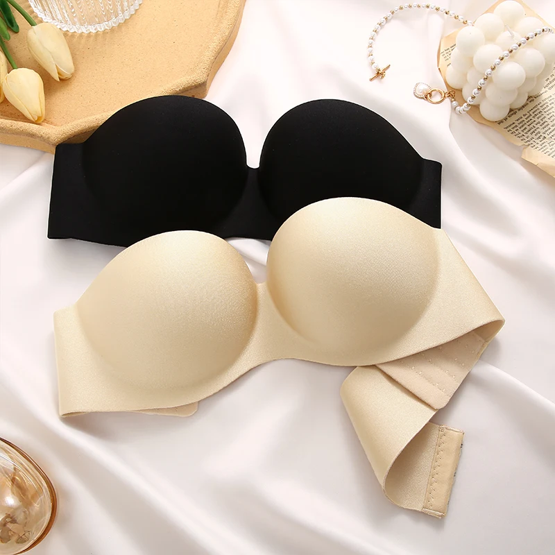 Women Invisible Bras Front Closure Bra Sexy Push Up Bra Underwear Lingerie Female Brassiere Strapless Seamless Backless Bralette