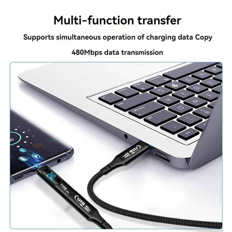 شاشة USB ، محول OTG ، شاشة رقمية ، نوع C ، سرعة عالية ، 40 جيجابايت في الثانية ، شحن سريع ، جديد ، قبول W